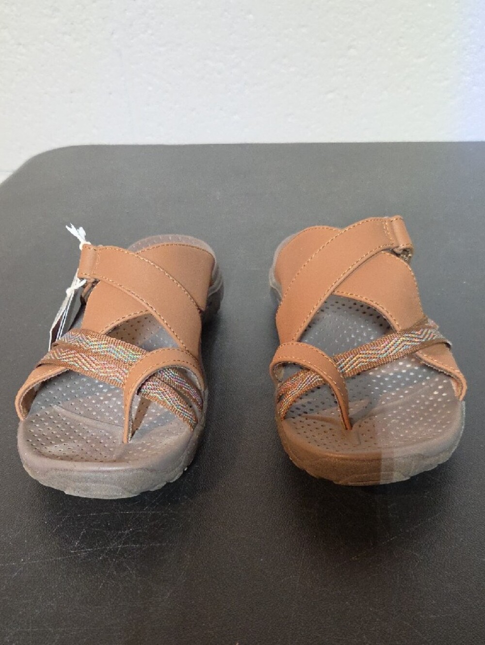 Skechers Womens Brown Dual-Strap Slide Sandals - Picture 4 of 8